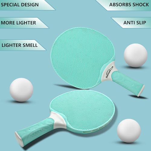 Senston Table Tennis Rackets Set,Professional Ping Pong Paddle Set for 4 Players, Composite Rubber Table Tennis Paddles, Indoor or Outdoor Games.
