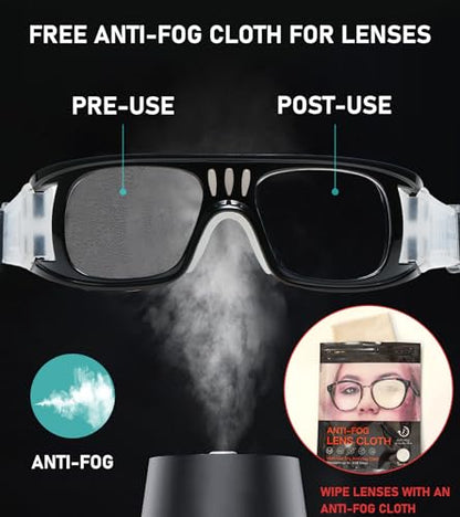SHEEN KELLY Professional Sports Goggles Adult Protective Safety Goggles Basketball Glasses for Men with Adjustable - color: 02-grey