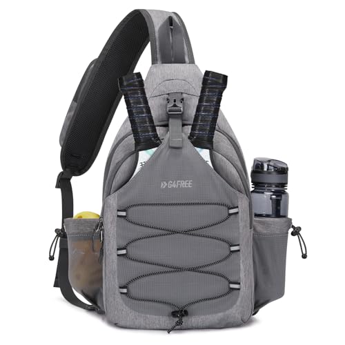 G4Free Pickleball Bag, Crossbody Sling Bag for Men Women, Pickleball Backpack, Pickle Ball Paddle Bag Gifts for Sports - color: Gray, size: Large