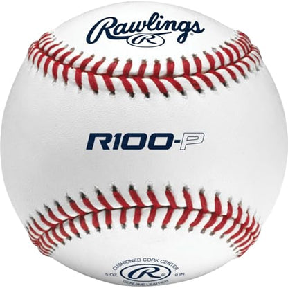 Rawlings | Practice Baseballs | R100-P or FSR100-P Baseballs | Collegiate, High School & Youth | Flat or Raised Seam Options - style: Raised Seam (High School / Youth)