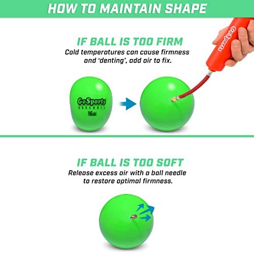 GoSports Weighted Training Balls - Choose Baseball or Softball - Hitting & Pitching Training for All Skill Levels - Improve Power and Mechanics - color: Baseball 6 Pack - Green