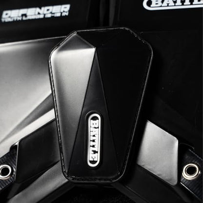 Battle Sports Defender Football Shoulder Pads – The Lightest, Most Protective in Its Class – Aerospace Grade Materials, Ventilated Design, Removable Sternum Plate, Foam Neck Roll - color: Black, size: Youth-Small
