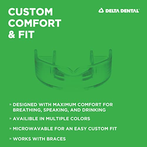 Delta Dental Athletic Sports Mouth Guard - ADA Accepted - 2X The Impact Absorption - Works with Braces 1 Pack No Strap (Youth, Lime Green No Strap)