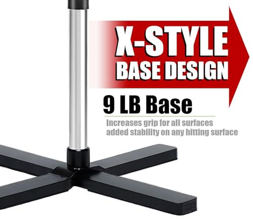 TARUMG Portable Batting Tee for Baseball/Softball, Height Adjustment from 25-47 inches, Heavy Duty Baseball Tee with Detachable Rubber Top, Easy Assembly Hitting Tee for Kids/Youth/Adults - style: Silver 25‘’-37‘’