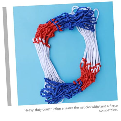 Tricolor Nylon Basketball Net Replacement 4pcs Portable Sturdy Outdoor Basketball Mesh for Competition and Backyard Hoop Use