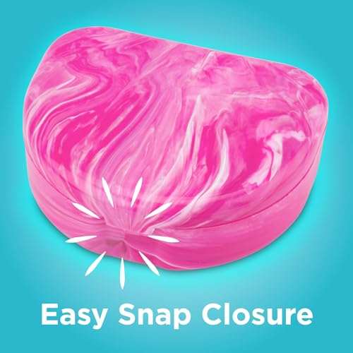 Practicon Marble Retainer Cases, Orthodontic Aligner Case, Mouth Guard Holder (3 Pack) (Pink) - color: Pink
