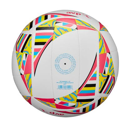 Wilson AVP Movement Volleyballs - color: White/Pink/Yellow
