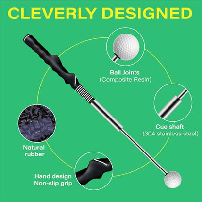 Joyniper Golf Training Wrist Trainer Golf Swing Practice Stick - Strength and Rhythm Training for Improved Shot Swing Control
