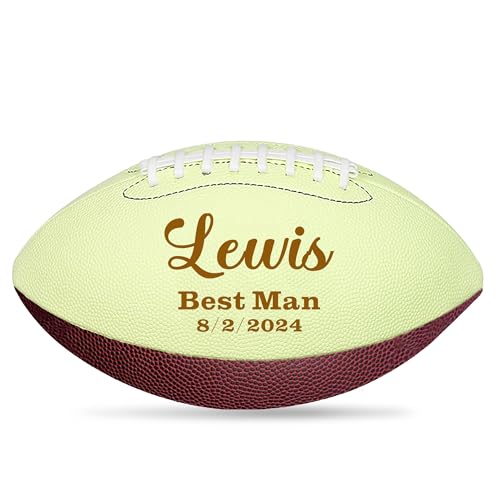 EDSG Custom Football Groomsmen Gifts 2026 Graduation Gifts for Him High School Personalized Footballs Junior Footballs Class of 2026 Full 12-Inch Football Gifts for Coach Dad Fan Birthday - color: Design 4