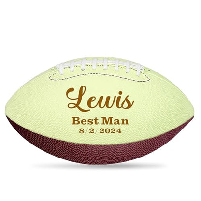 EDSG Custom Football Groomsmen Gifts 2026 Graduation Gifts for Him High School Personalized Footballs Junior Footballs Class of 2026 Full 12-Inch Football Gifts for Coach Dad Fan Birthday - color: Design 4