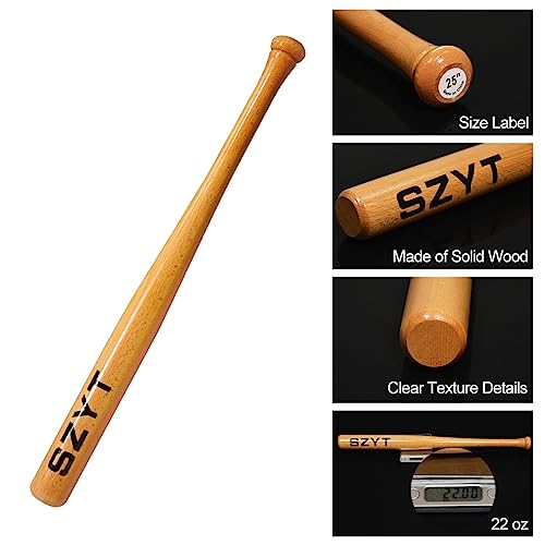 25 inch, 29 inch, 33 inch Wood Baseball Bat Self-Defense Softball Bat Home Defense Lightweight Yellow - style: 25 inch