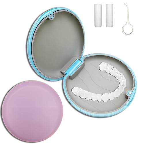 Retainer Case, Aligner Case, Orthodontic Retainer Case, Retainer Mouth Guards Travel Case with Removal Tool and Chewies (Pink) - color: Pink