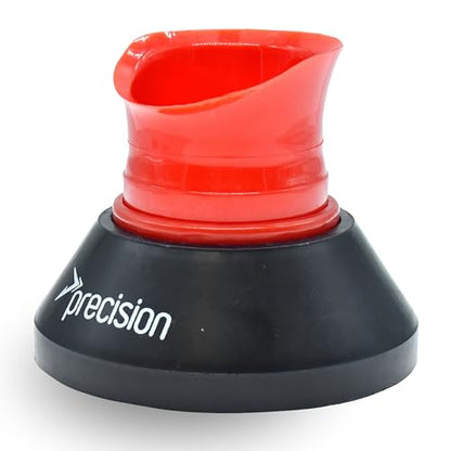 Precision Rugby Telescopic Kicking Tee, Adjustable Height 8 to 14 cm, Durable Heavy Duty Stable Base, Low, Medium and High Kicking Angles, Black/Red