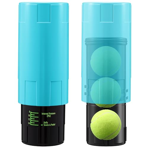 Soulchen Tennis Ball Pressurizer - Tennis Ball Storage Canister Holds 3 Balls Under 14 Psi Pressure, Reusable Stuff for Bounce Retention, Lightweight & Durable - color: Light Blue
