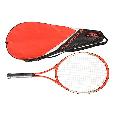 SUNGOOYUE Adult Tennis Racket, Aluminum Alloy Lightweight Racket with Triple Shock Absorption and Storage Bag, for Training and Recreational Use - color: Red