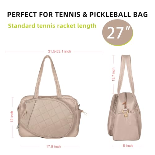 Tennis Bags for Women, Tennis Backpack Pickleball Racket Bags,Water-Resistant Sling Tote Padel Bag for Pickleball Tennis Badminton, Cute Gifts for Women Girl, Duffle Bag Gym Travel - color: CAMEL