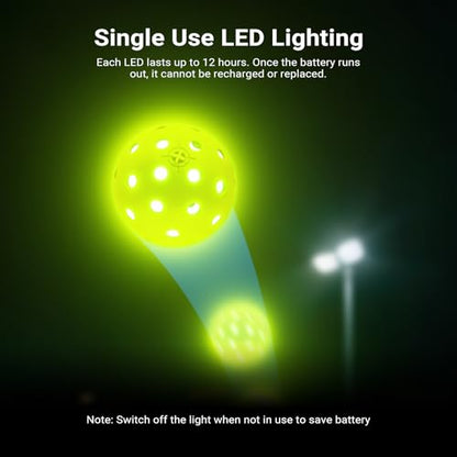 NEEWER PB02 LED Pickleball Set, Light Up Glow in The Dark Pickle Balls Accessories with Storage Tube for Nighttime Outdoor Pickleball Training & Practice, 4 Packs