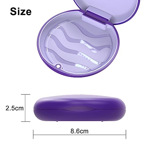 Retainer Case with Silicone Inner & Magnetic Closure – Hard Shell Portable Box for Aligners, Retainers, Braces, Night Guard - Purple - color: Purple
