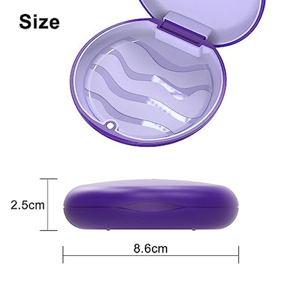 Retainer Case with Silicone Inner & Magnetic Closure – Hard Shell Portable Box for Aligners, Retainers, Braces, Night Guard - Purple - color: Purple