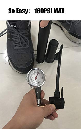 Bike Floor Pump, Bicycle Pump with Dual Presta & Schrader Valve Head, High Pressure Bicycle Tire Inflator, Portable Hand Air Pump for Road & Mountain Bikes, Strollers and Balls - style: Classic/No Gauge