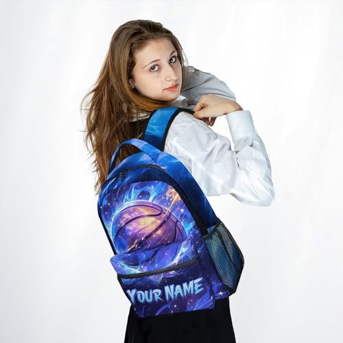 Backpack for Boys, Personalized Basketball Backpacks for Kids, Elementary School Bag for Teens, 17" Custom Bookbag with Name