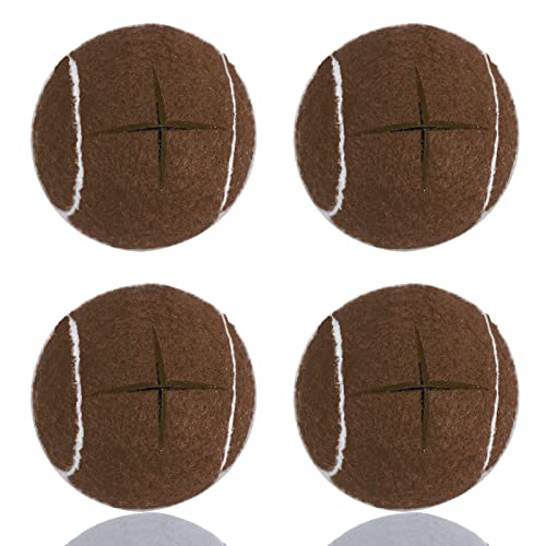Premium Precut Tennis Balls Walkers 4 Pcs Balls with Precut Opening for Easy Installation,Walker Accessories for Seniors Fit Most Walkers,for Furniture Legs and Floor Protection - color: Brown