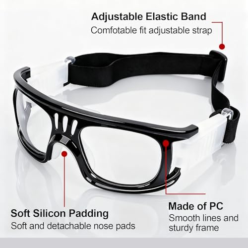 Andux Unisex Sports Glasses Anti Fog Goggles for Basketball Dribbling, Lacrosse, Eye Training LQYJ-01 - color: Black