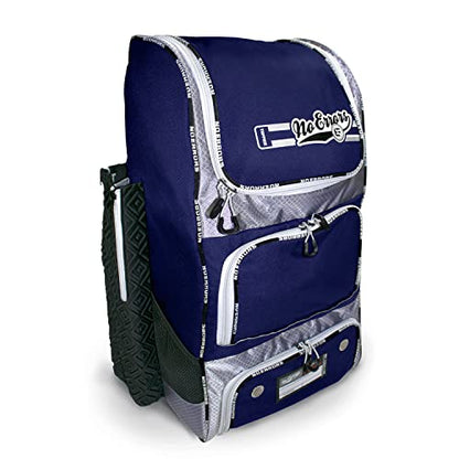 No Errors Top Pick Baseball Backpack for Kids - Heavy Duty Youth Baseball and Softball Bag with Fence Hooks - Dual Glove and Bat Compartments - color: Navy