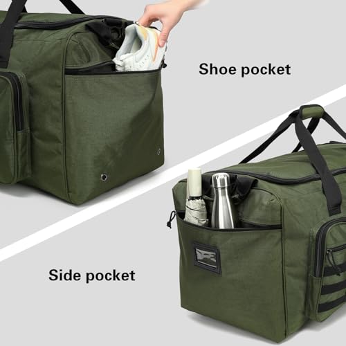 120L Extra Large Baseball Duffle Bag for Adult Softball Gym Bag with Shoe Compartment, Sports Duffel Bat Equipment Bag Coach Team Catchers Gear Bag for Hockey Football Basketball Soccer, Green - color: Green