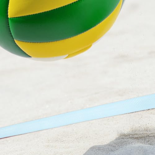 1 Set Blue Volleyball Boundary Lines with Anchors - Beach Volleyball Court Line Marker - High Visibility Webbing Setting Up Outdoor Sand Courts for Training