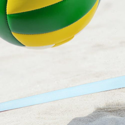 1 Set Blue Volleyball Boundary Lines with Anchors - Beach Volleyball Court Line Marker - High Visibility Webbing Setting Up Outdoor Sand Courts for Training