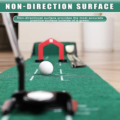 CHAMPKEY Golf Putting Green Indoor - Advanced Guides Golf Putting Mat - Enhance Putting Accuracy and Challenge - style: Hazard Putting Mat