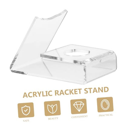 VICASKY 4pcs Clear Acrylic Paddle Display Stands - Adjustable Ping Pong Racket Holder for Showcasing Table Tennis, Sports Memorabilia & Collectibles, Home Office Trophy Case Decoration