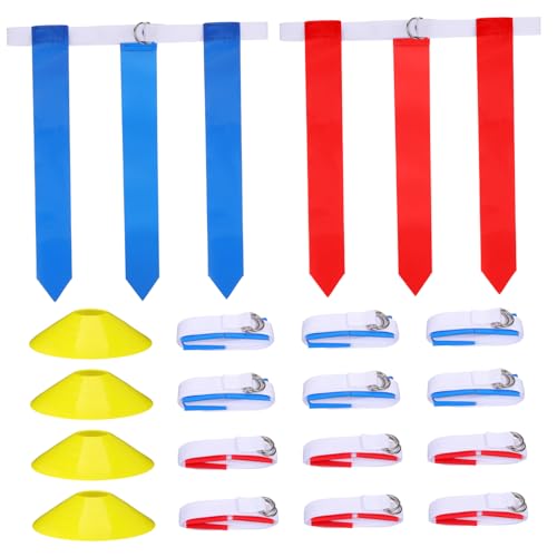 Totority 16Pcs Flag Football Set Belts Cones for Adults Training Durable Football Training Accessories with Storage Bag for Beginners and Players
