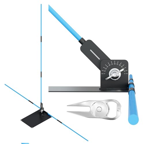 Golf Alignment Stick Holder Plate, Professional Swing Trainer, Practice Tool Training Equipment Golfing Accessory Complete with Alignment Sticks and Divot Repair Tool