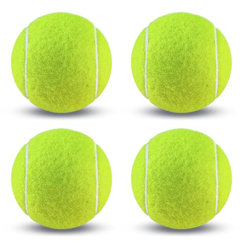 Tennis Balls, 4 Pack Training Tennis Balls – Practice Balls for Beginners & Playing Balls for Dogs - color: Yellow