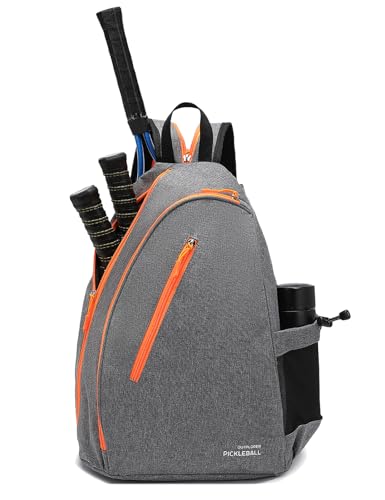 Pickleball Bags for Women Pickleball Paddle Bag Sports Adjustable Sling Bag with Fence Hook Crossbody Backpack Fits to the Courts - color: Gray C