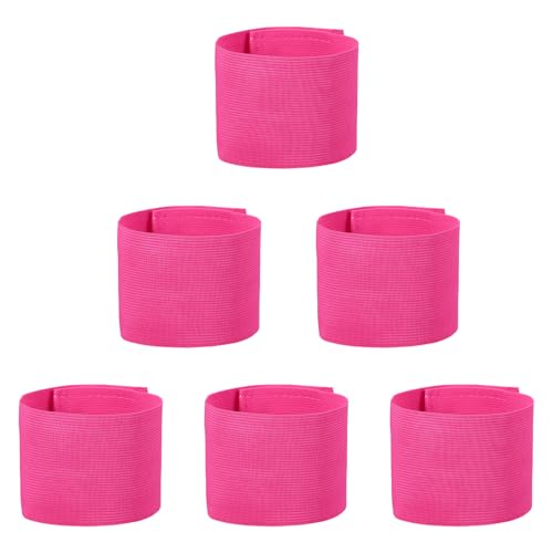 Captain Armbands, Adjustable Leader Arm Bands for Soccer Elastic Team Sport Arm Band-Fitting for Football/Volleyball/Rugby - color: Rose Red