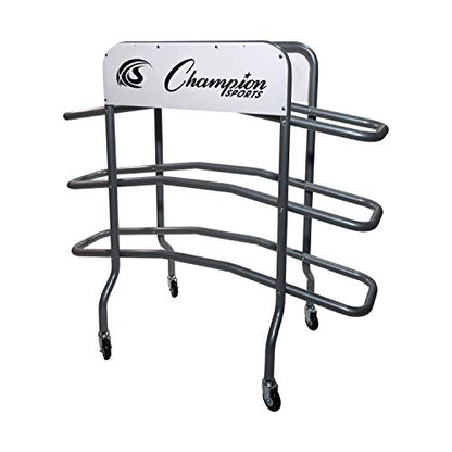 Champion Sports Deluxe Heavy Duty Basketball Storage Cart with Locking Swivel Caster Wheels (Black) - size: Deluxe (15 Ball Capacity)