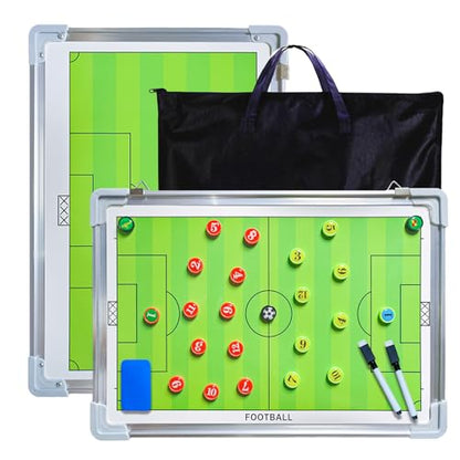 PhantomSky Portable Professional Soccer/Football Aluminum Alloy Tactics Board Coaching Board Strategy Board with Magnetic Markers, Pen, Eraser and Portable Storage Bag (Size: 45 x 30cm)