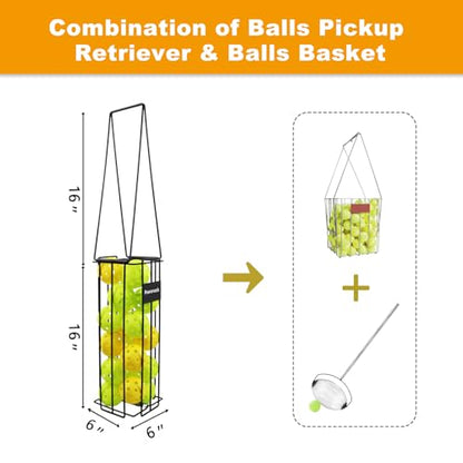 Pickleball Tennis Ball Hopper Set, Pickleball Tennis Ball Basket Holder with 20 Outdoor Pickleball Balls,Perfect Court Equipment for Beginner