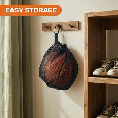 2-3-4 Pack Single Ball Bag for Basketball Soccer Volleyball,12x10 Inch Mesh Storage with Zipper Pocket,Portable Adjustable Drawstring Ball Bag with Hanging Clip Fits Most Backpacks - color: Black-2P