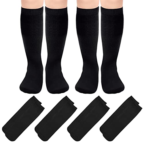 Sarfel 4 Pairs Youth Kids Toddler Soccer Socks Girls Boys Baseball Socks Kids Football Softball Accessories Team Sports - color: Black, Black, Black, Black, size: 1-3T