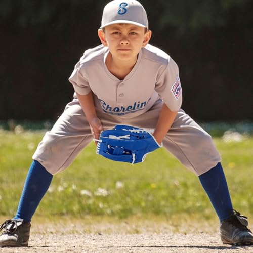 Baseball Glove, Softball Glove, Baseball Mitt, 10.5''-12.5'' for Youth Adult Training and Beginner Play, Synthetic Leather Outfield Mitts, Right Hand Throw - color: Blue, size: 10.5"