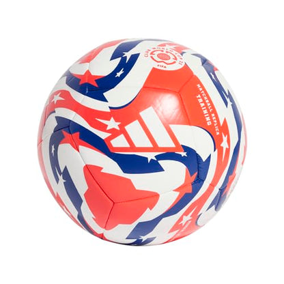 adidas FIFA Club World Cup Club Ball - Inspired Design, Durable Construction, Official Tournament Logo - color: White/Lucid Red/Power Blue/Black/Training, size: 3