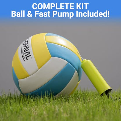 SPOYNAL Portable Volleyball Net for Backyard & Beach - 20FT/32FT Outdoor Volleyball Set with Adjustable Height (8ft/7.8ft/7.4ft), Boundary Line, Volleyball, Pump & Carry Bag