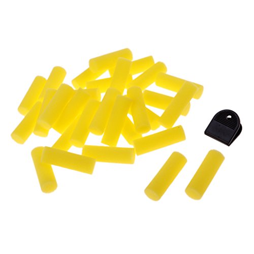 Table Tennis Bat Cleaner 30 Pack, Pong Racket Sponge Cleaner for Rubber Surface, 5 cm / 2 inch Yellow Sponge