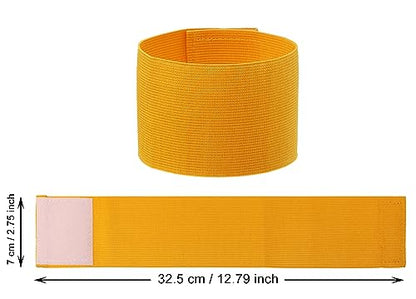 ONLYKXY 3PCS Captain Armbands 7x32.5CM/2.75x12.79inch Adjustable Leader Armband Team Sport Armband for Soccer Basketball Volleyball School Team Competition Coach Players Wrist Arm Bands - color: Dark Yellow