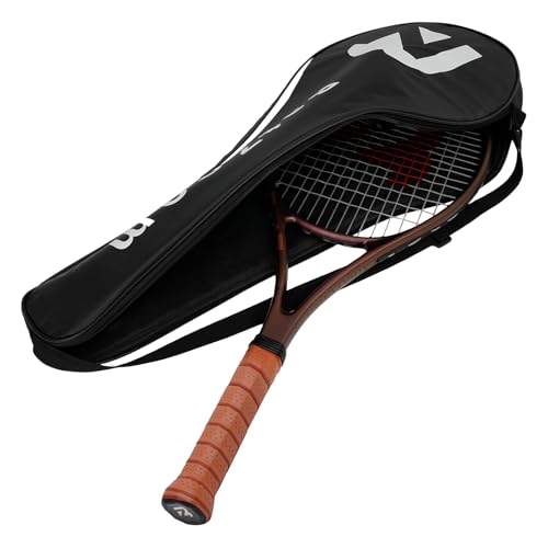 BatZoom Tennis Racket for Beginners & Adults - Lightweight Graphite Racquet with Comfortable Grip | Shock Reduction Technology | Includes Carrying Bag(Color Options) - color: Bronze-Gold