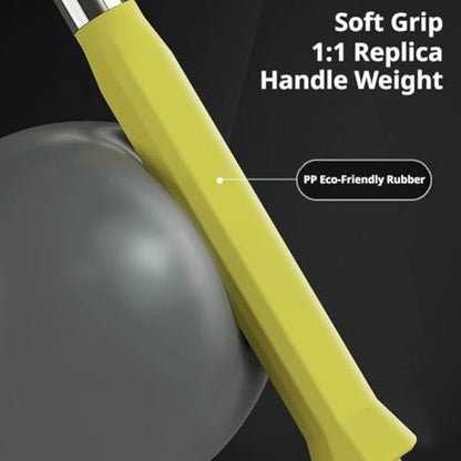 Badminton Power Trainer with Magnetic Resistance, 11.8" Swing Trainer Sound Feedback for Smash Technique, Real Racket Handle Feel for Wrist Arm Strength Training Fitness Professional Players - color: Yellow